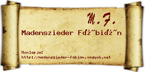 Madenszieder Fábián névjegykártya
